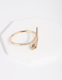 Anneau de serpent en zircone cubique doré