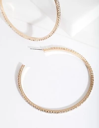 Large Gold Cupchain Hoop Earrings