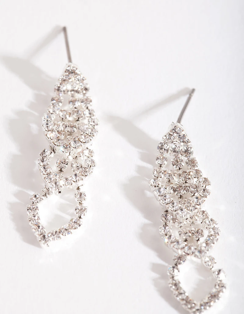 Mini Silver Gradual Loop Cup Chain Earrings