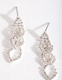 Mini Silver Gradual Loop Cup Chain Earrings