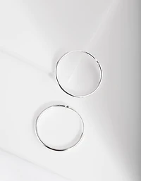 Sterling Silver 20mm Plain Hoop
