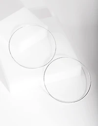 Sterling Silver 60mm Diacut Hoop Earrings