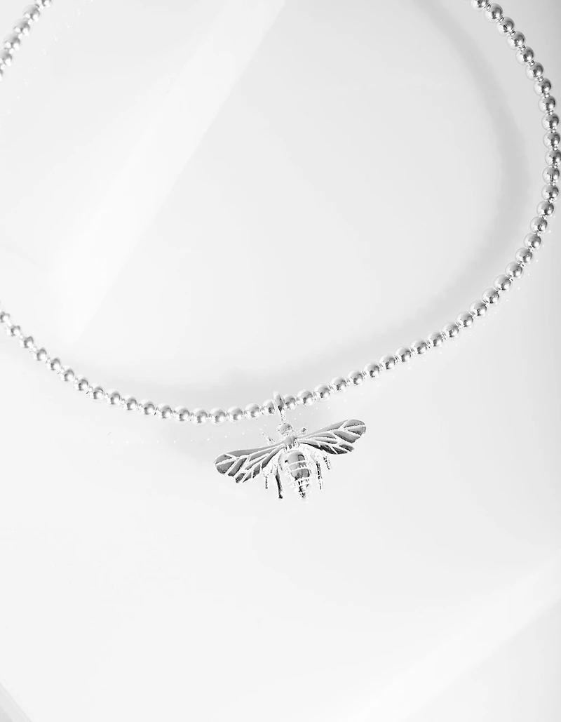 Sterling Silver 3D Bee Stretch Bracelet