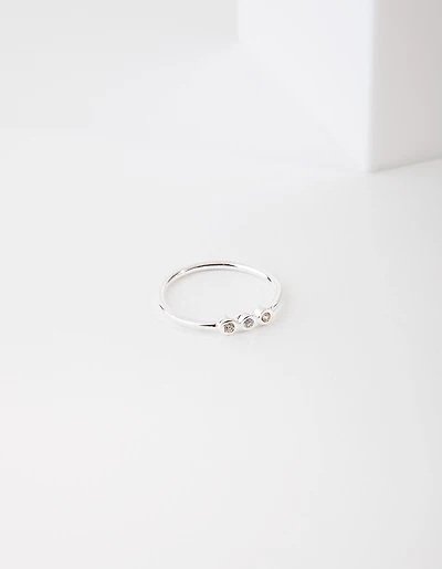 Bague Triple Diamante en argent sterling