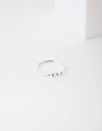 Bague Triple Diamante en argent sterling