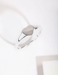 Sterling Silver Heart Signet Ring