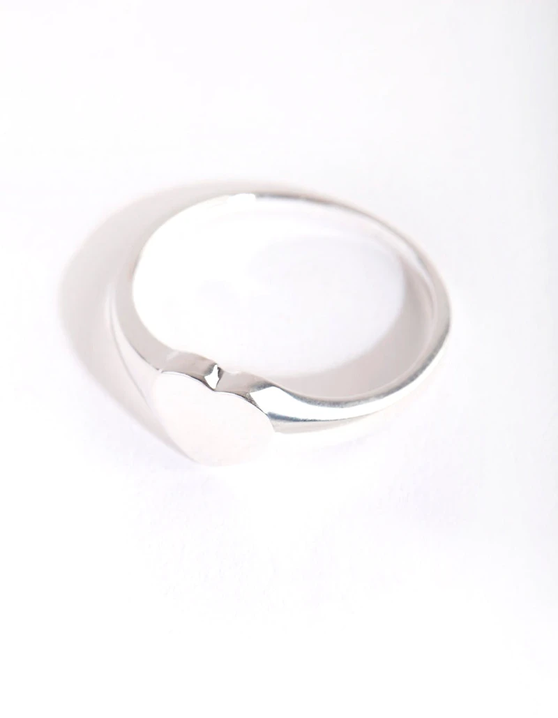 Sterling Silver Heart Signet Ring