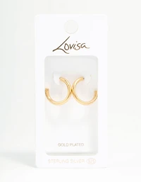 Gold Plated Sterling Silver Chubby Hoop Earrings