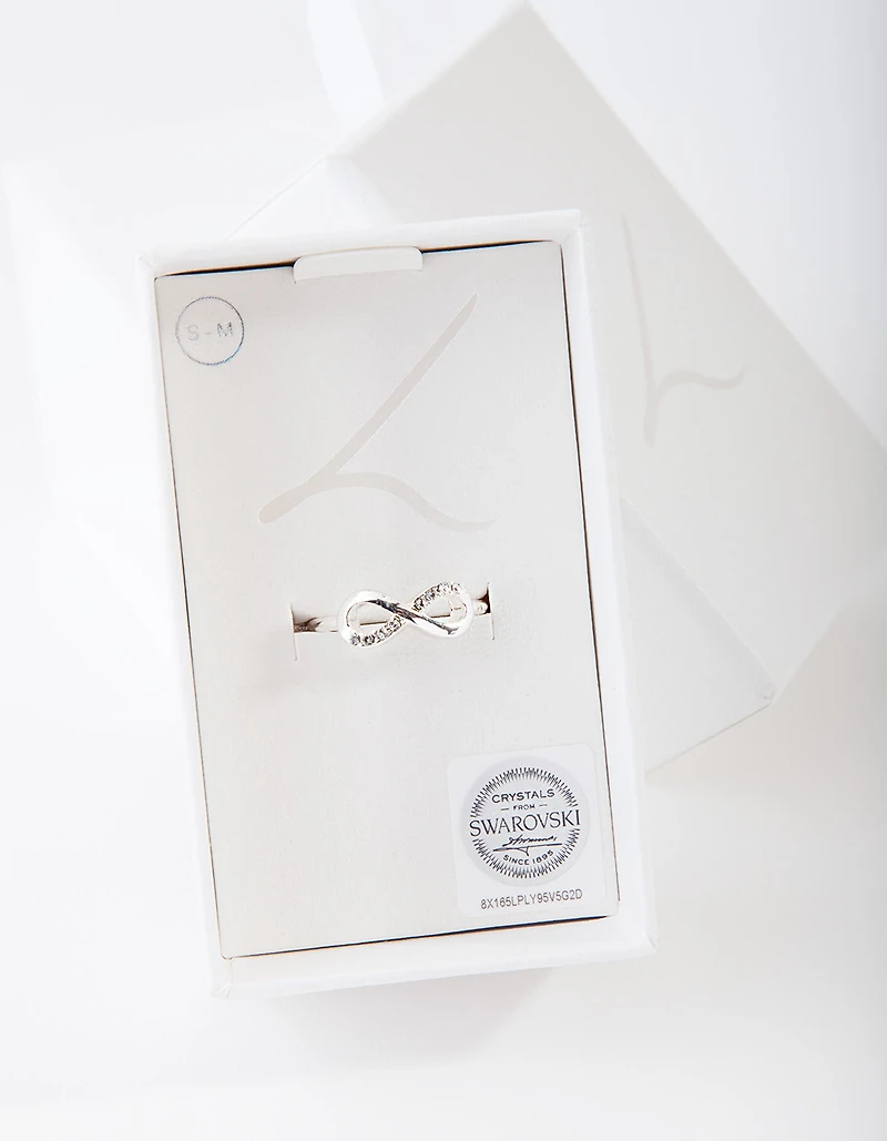Silver Diamond Simulant Infinity Ring