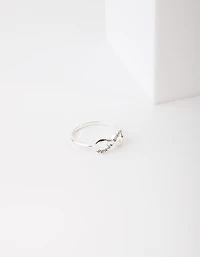 Silver Diamond Simulant Infinity Ring