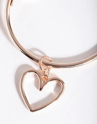 Rose Gold Cut Out Heart Hoop Earrings