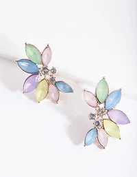 Rose Gold Pastel Gem Earrings