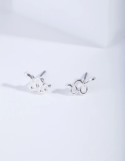 Silver Snake Stud Earrings