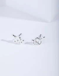 Silver Snake Stud Earrings