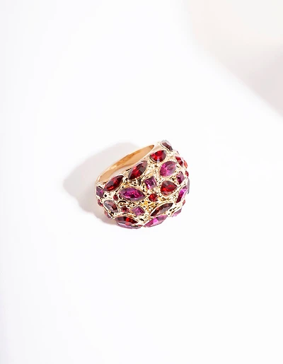 Red Gem Crater Bubble Ring