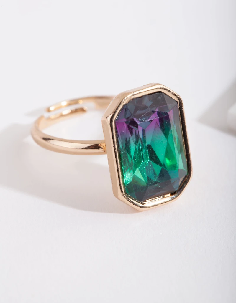 Gold Blue Ombre Ring
