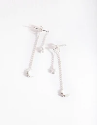 Sterling Silver Diamante Drop Earrings