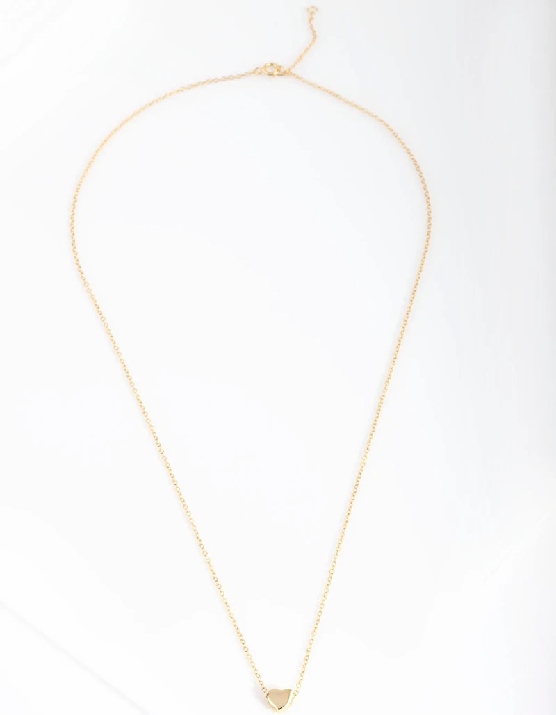 Gold Plated Sterling Silver Micro Heart Necklace