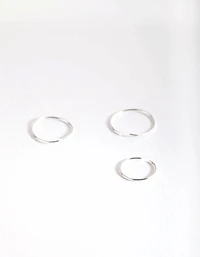 Silver Fine Graduating Nose Ring Pack