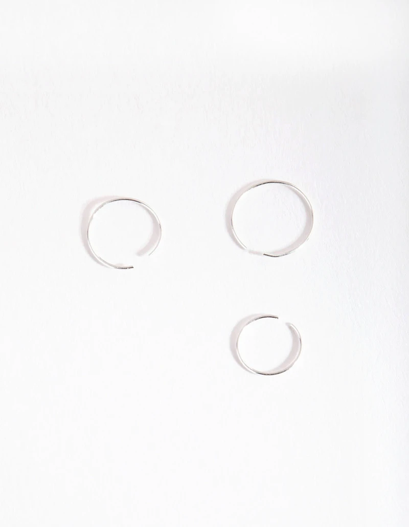 Silver Fine Graduating Nose Ring Pack