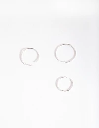 Silver Fine Graduating Nose Ring Pack