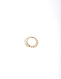 Gold Plated Sterling Silver Diacut Ball Nose Ring