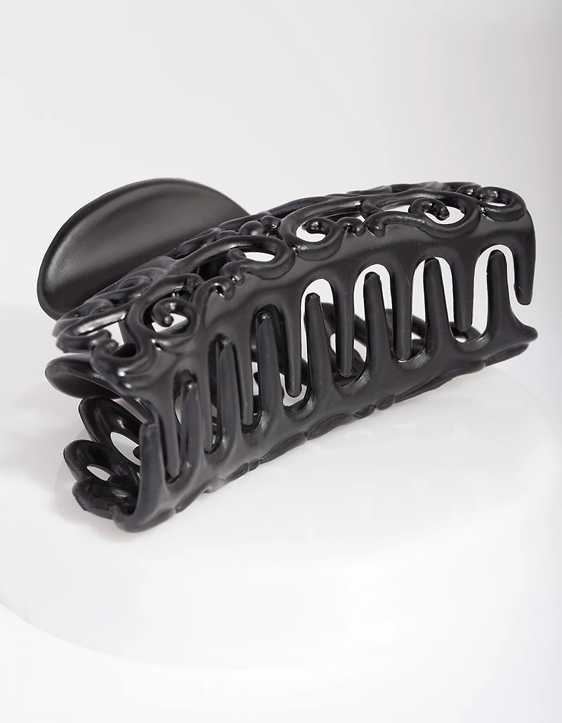 Black Swirl Claw Hair Clip