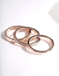 Pack de pile d’anneaux étoiles Rose Gold Diamante