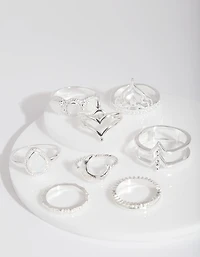 Bague Lunaire Bohème en Argent Paquet de 8