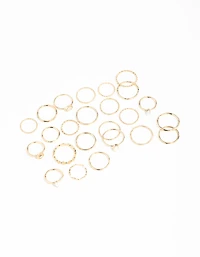 Gold Textured Synthetic Opal Ring 24-Pack