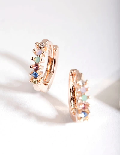 Rainbow Diamante Huggie