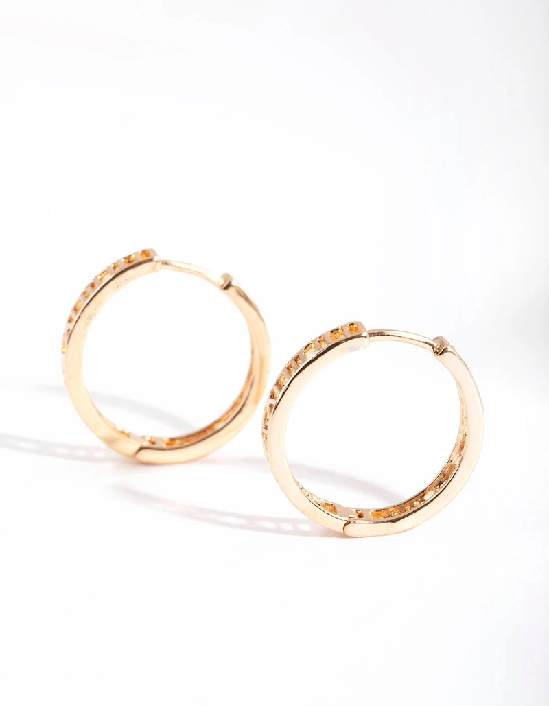 Gold Roman Numeral Hoop Earrings