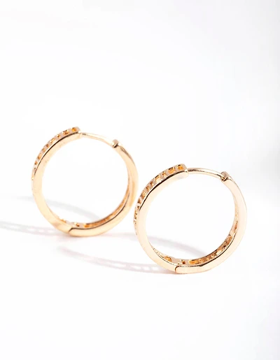 Gold Roman Numeral Hoop Earrings