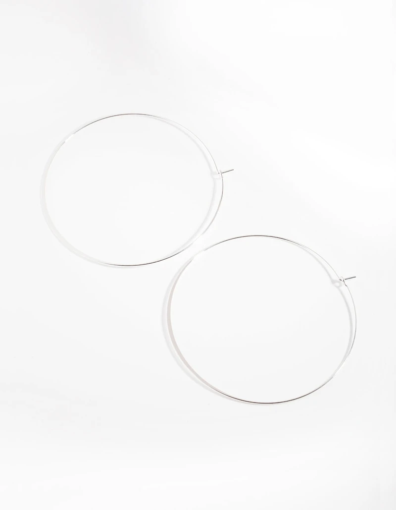Silver Large Hoop Earrings