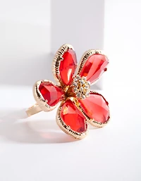 Gold Wire Wrap Flower Ring