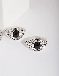 Antique Silver Bohemian Snake Ring Pack