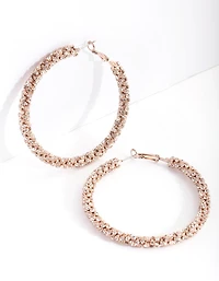 Gold Stone Cluster Hoop Earrings
