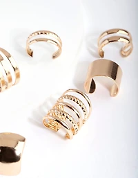 Gold Textured Ear Cuff & Earring Pack