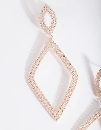 Rose Gold Diamante Earrings