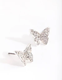 Silver Butterfly Earring