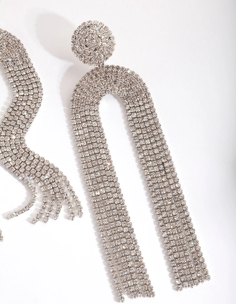 Silver U Cupchain Drop Earrings