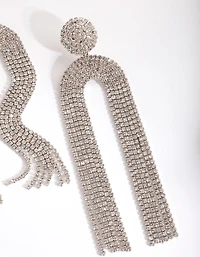 Silver U Cupchain Drop Earrings