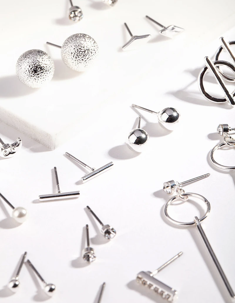 Mixed Metal Stud Earring 12-Pack