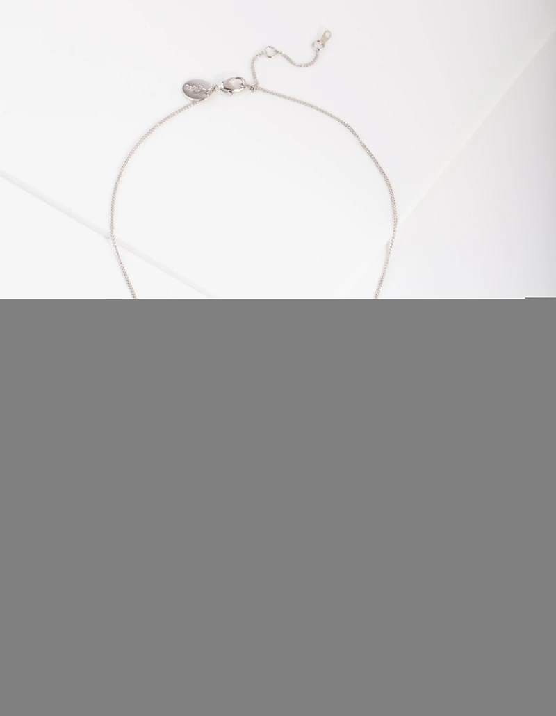Silver Diamond Simulant Pave Cross Necklace