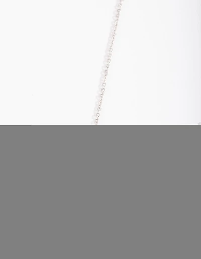 Diamond Simulant Double Row Baguette Necklace