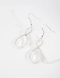 Silver Diamante Infinity Drop Earrings