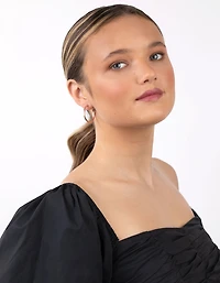 Rose Gold Plated Sterling Silver 25mm Thick Hoop Earrings
