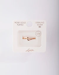 Rose Gold Plated Sterling Silver Wave Ring