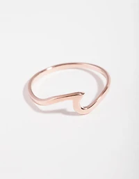 Rose Gold Plated Sterling Silver Wave Ring