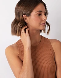 Rose Gold Plated Sterling Silver Wave Ring